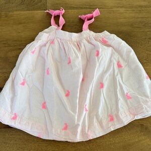 Gap Baby Pink and White Striped Dress with Bunny Accents 12-18 months